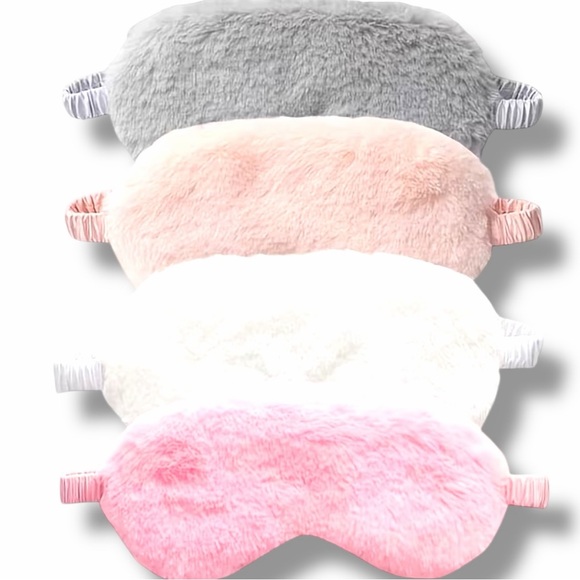 AJ SouthernCharm Accessories - NWT Plush Satin Sleep Eye Mask Soft Faux Fur Adjustable l Eye Cover